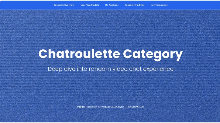 Chatroulette Category UX Analysis preview