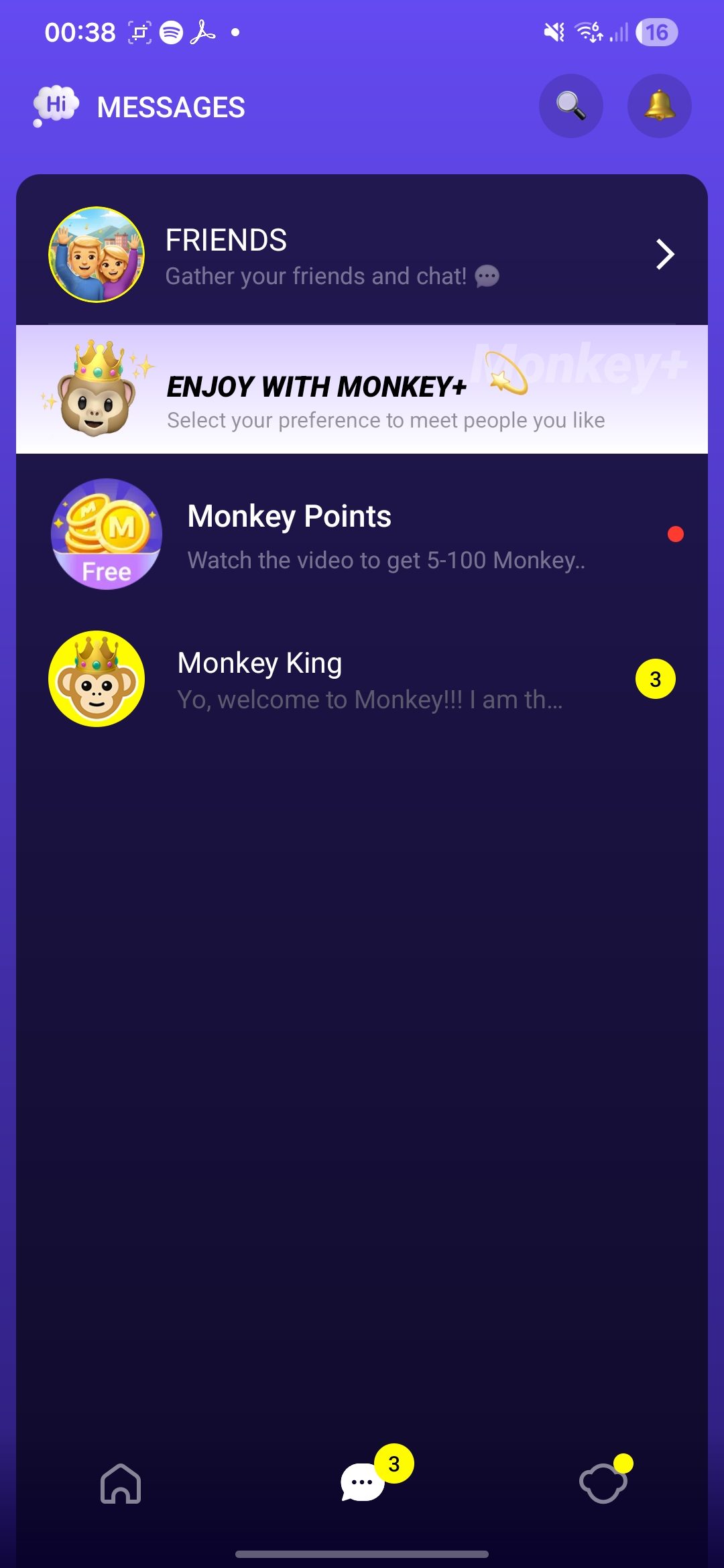 Monkey Messages inbox